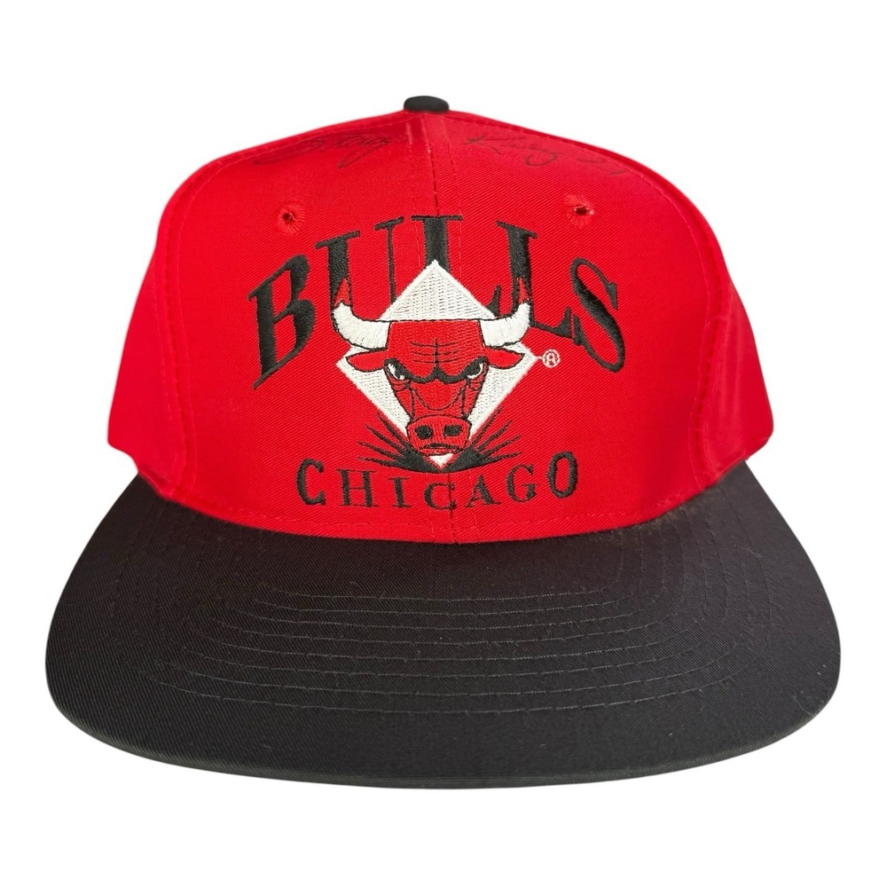 Vintage 90s Chicago Bulls NBA Athletic Roc Stacey King Signed Snapback Hat